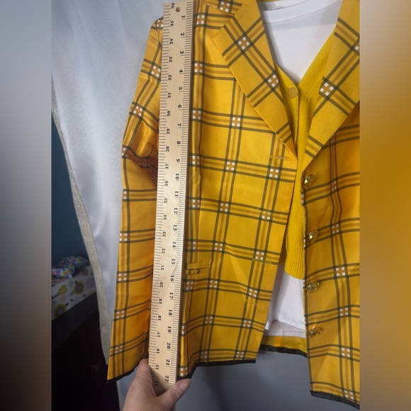 WOMENS Y2K AUTHENTIC CLUELESS CHER YELLOW PLAID COSTUME, COSPLAY, PREPPY, Medium - Picture 5 of 11
